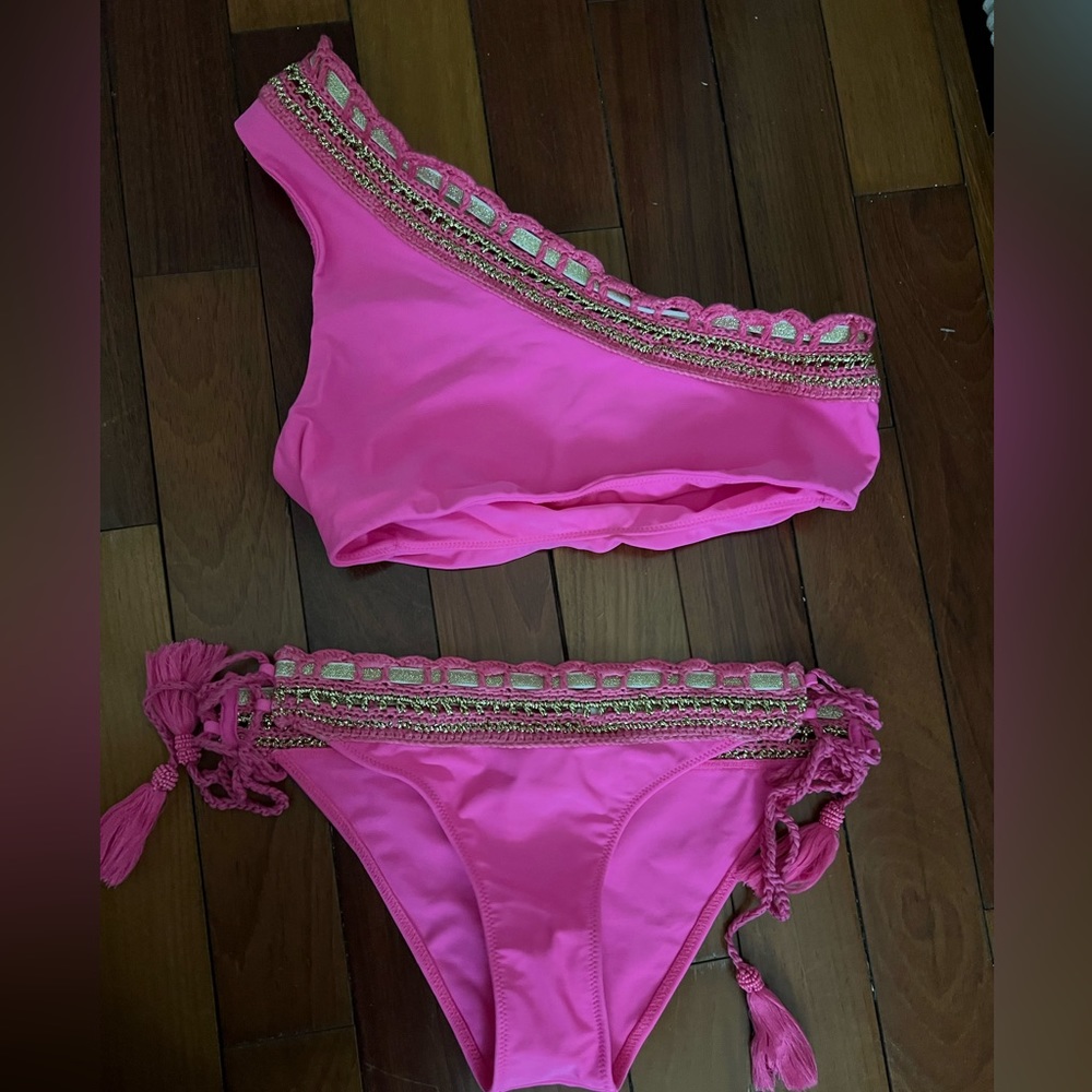 Ramy Brook Pink One-Shoulder Bikini
